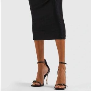 Versace Black Ruched Pencil Sandals never worn